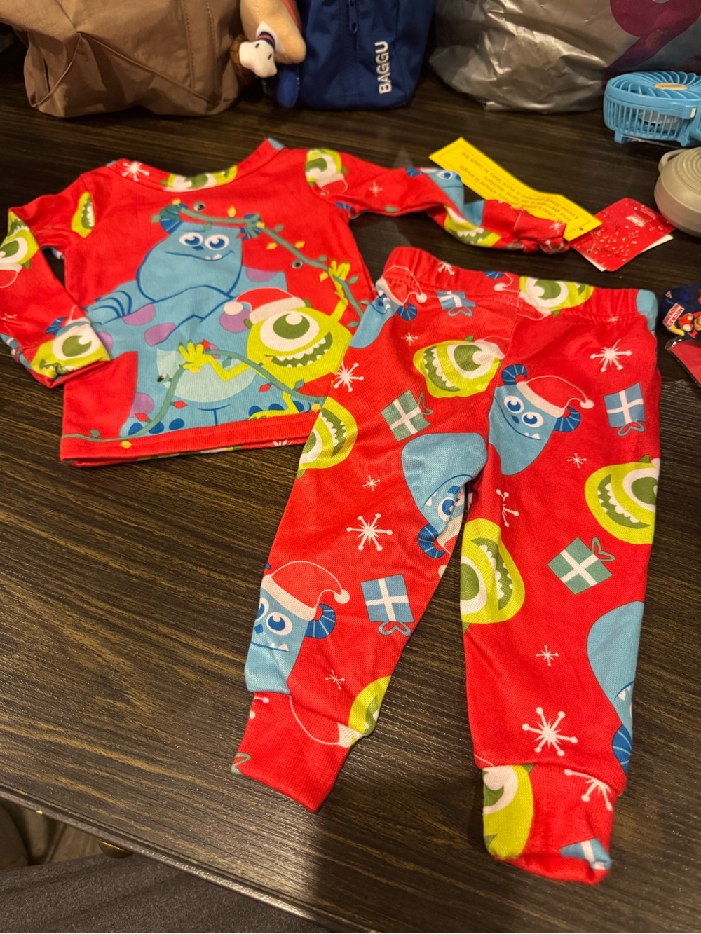 Kids Red Monster Holiday Pajama Set